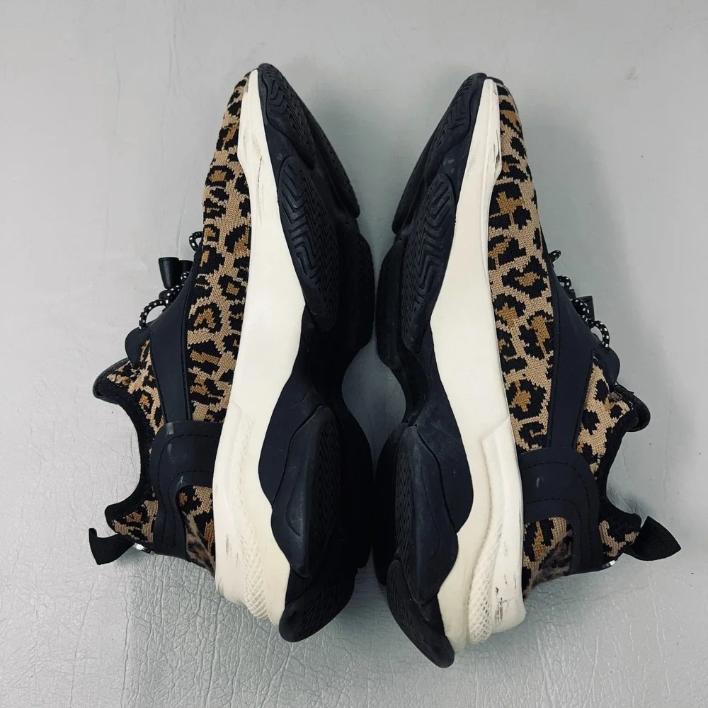 Steve Madden Women 7M Leopard Print Chunky Platform Dad Sneakers NY90 Y2K Casual